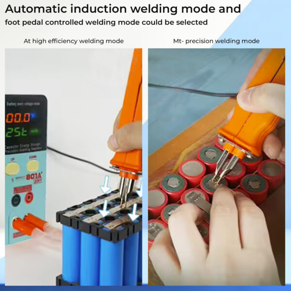 Multi-Hole Welding Pen Power: 1900W Spot Welding Gold Plated Interface Button Battery Nickel Sheets Hardware for Power Battery Packs Stainless Steel Wire